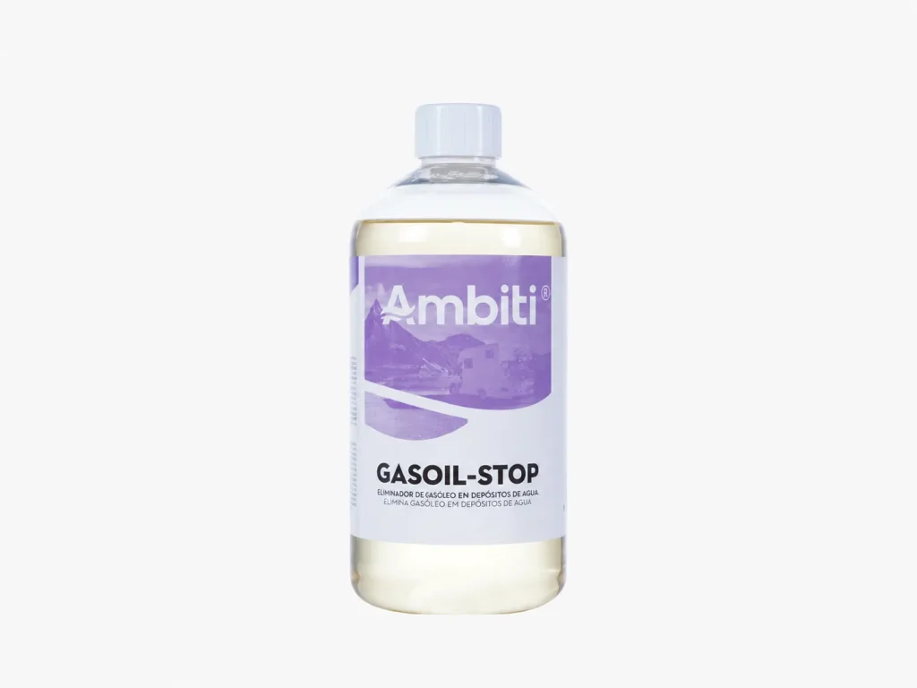 Ampolla d’Ambiti Gasoil Stop, eliminador de gasoil per a dipòsits d’aigua